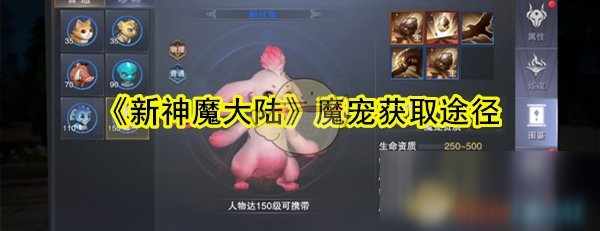 《新神魔大陆》魔宠怎么获取 魔宠获取方法