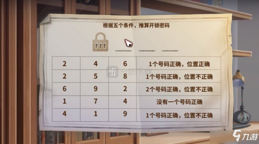 《迷雾之夏》书柜纸条密码是什么 书柜纸条密码一览