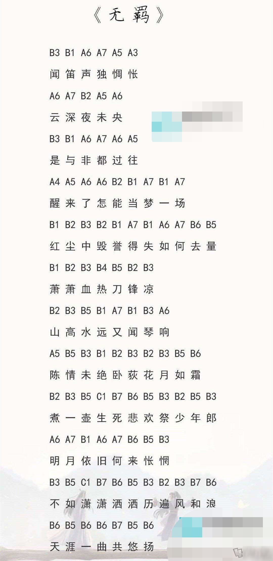 《光遇》曲譜無羈怎么彈 陳情令無羈數(shù)字譜分享