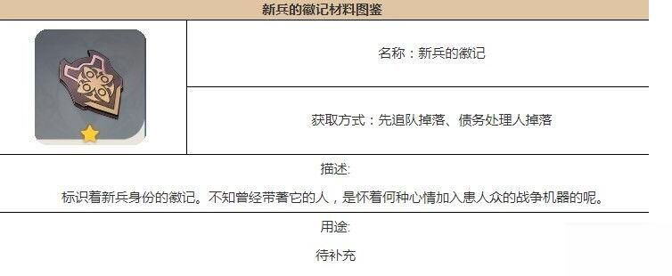 《原神》新兵的徽記怎么獲得 新兵的徽記獲取方法分享