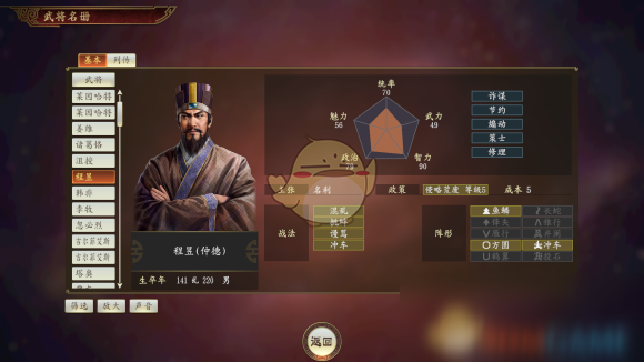 《三国志14》程昱武将怎么样 程昱武将点评