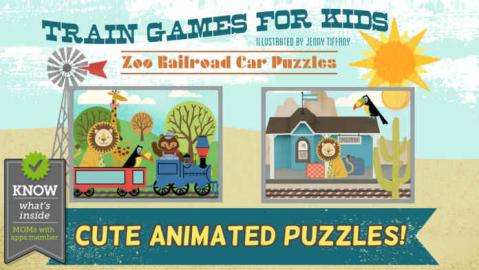 儿童火车动物园铁路汽车拼图截图