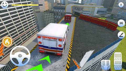 救护车房顶上跳下不可能特技截图2