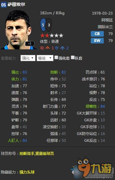 《FIFA Online3》国米套球员推荐及球员属性分析