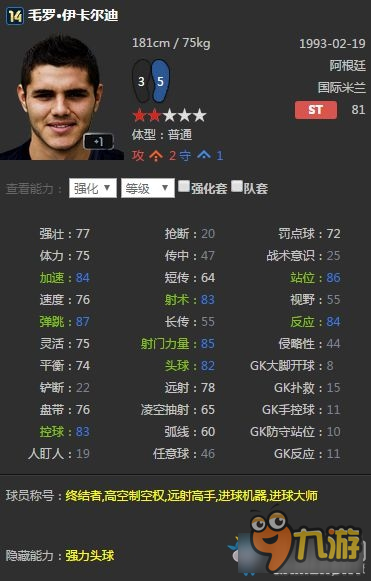 《FIFA Online3》国米套球员推荐及球员属性分析