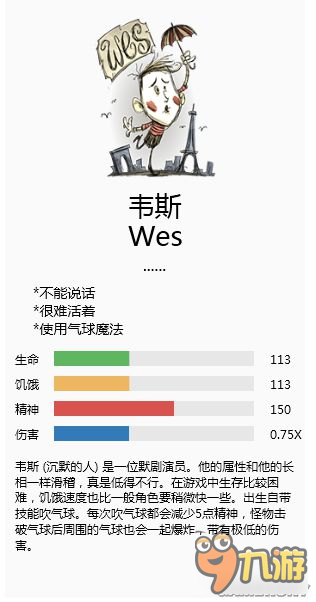 《饥荒》全人物属性及特点介绍 饥荒什么人物好用