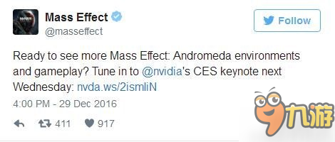 《质量效应：仙女座》出展CES 2017 将放出更多游戏演示
