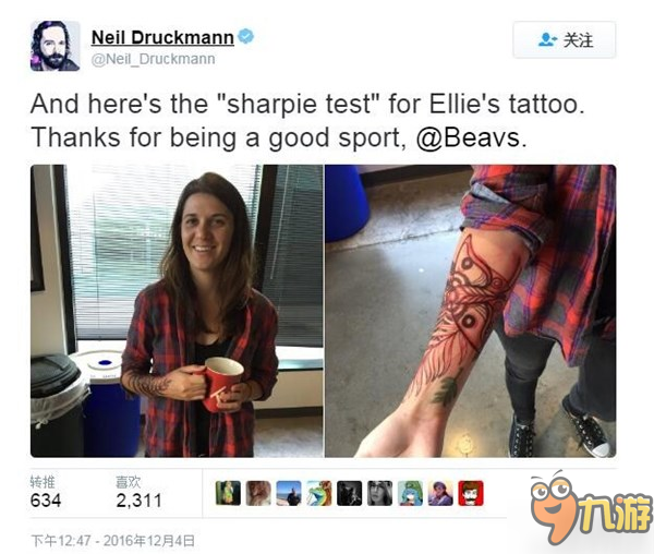 《美国末日2》艾莉手臂纹身答案揭晓 它原来是这么来的！