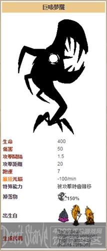 饑荒手機版暗影生物圖鑒 暗影生物打法詳解