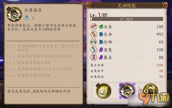 《陰陽師手游》式神獨眼小僧技能屬性介紹