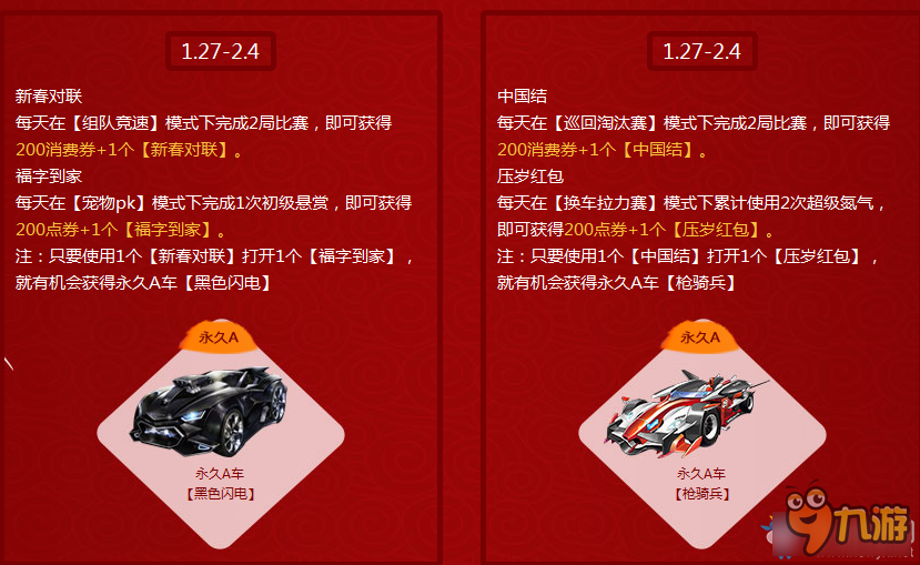 《QQ飞车》1.21~1.22必得甜蜜套装在线活动