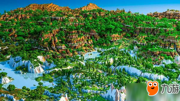 玩家自制《我的世界》5K地形图 森林、雪山栩栩如生