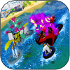 Beach Bike Water Surfer Race