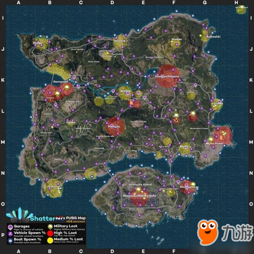 绝地求生最新资源分布图 最新打野/富点全介绍