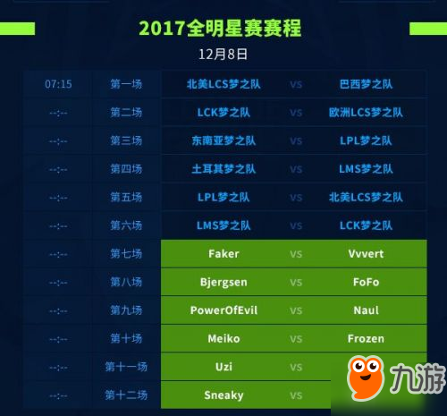 LOL英雄聯盟2017全明星賽比賽時間及賽程詳細介紹