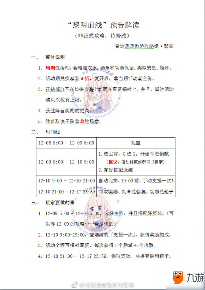 奇迹暖暖黎明前线活动怎么玩 12月8日全新阵营战玩法