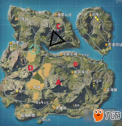 荒野行动单人降落点选择攻略 吃鸡看航线
