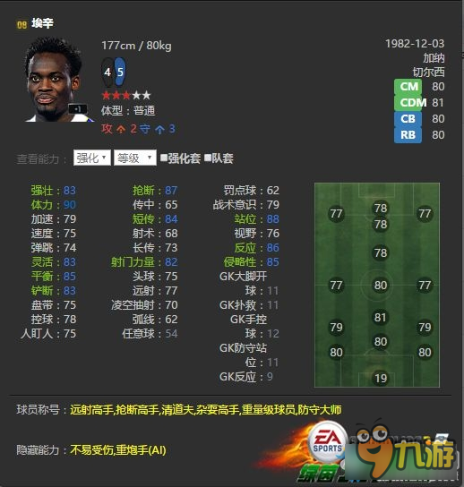 《Fifa online3》后腰埃辛“水牛”外號來源