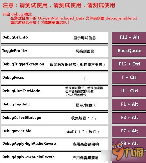 《缺氧》debug模式开启方法及代码