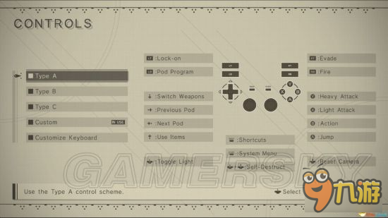 《尼爾機(jī)械紀(jì)元》PC版北通手柄默認(rèn)鍵位一覽