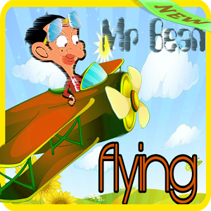 mister bin flying in a plane
