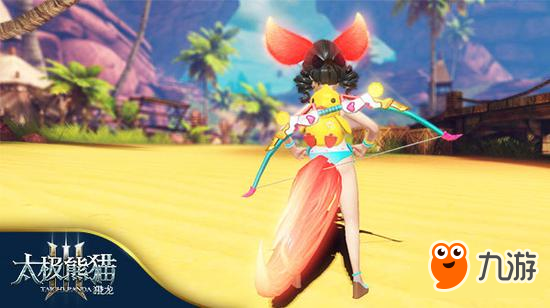 手游《太极熊猫3：猎龙》沙漠泳装实拍