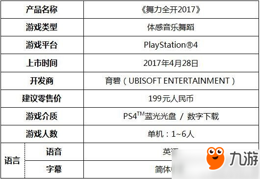 《舞力全开2017》国行简中版4月28日上市 零售价199元！