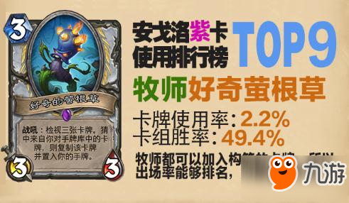 炉石传说安戈洛紫卡使用率排名 始生幼龙第一