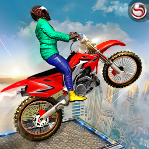 City Rooftop Bike Stunt Rider