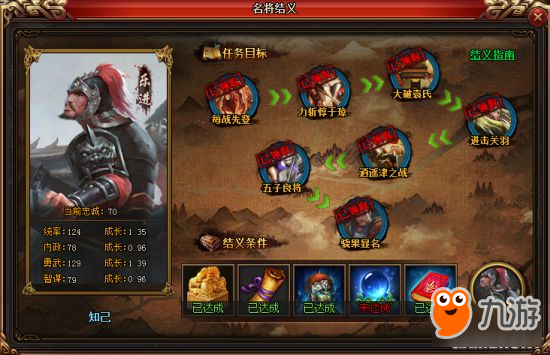 《热血三国3》乐进武将结义任务一览