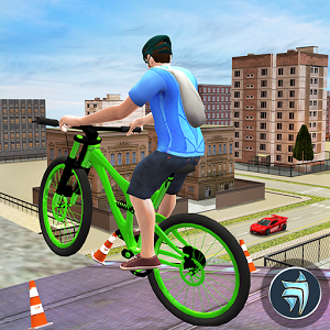 City Rooftop BMX Bicycle Rider