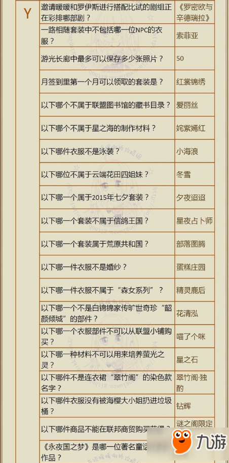 奇迹暖暖奇迹大陆知识问答答案是哪些 奇迹大陆知识问答文字版答案