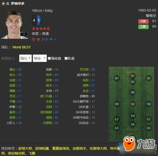 《FIFAOL》WB卡主流球员评测