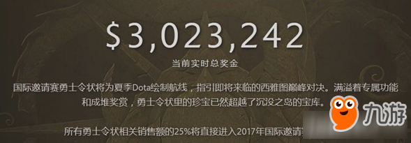 《DOTA2》TI7奖金池9小时突破2000万元