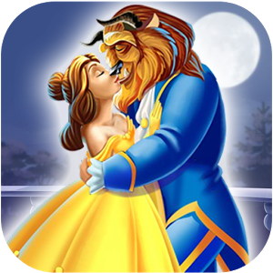 Princess Belle and Beast Kiss