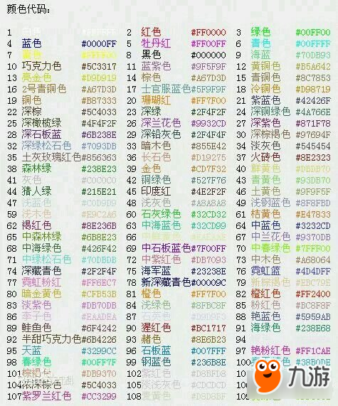 歡樂球吃球名字顏色代碼一覽 彩色名字大全