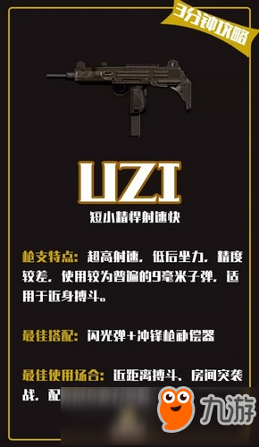 荒野行动三分钟攻略：短小精悍UZI冲锋枪