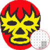 Wrestling Mask Color By Number - Pixel Art