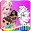 Draw and coloring princess - coloring princess