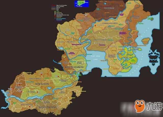 《荒野大镖客2》完整大地图一览