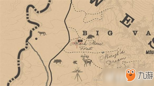 荒野大镖客2传奇公鹿位置地图介绍