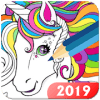 Kawaii Unicorn Coloring Adult 2019
