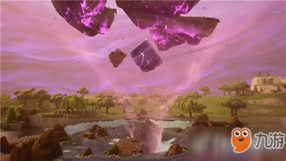 《堡垒之夜》紫色方块爆炸 玩家被吸入空间维度