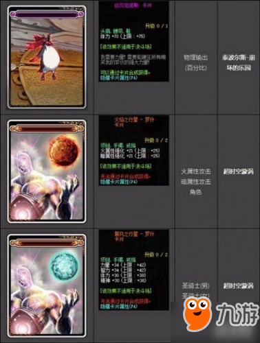 dnf95版本附魔卡片属性介绍 dnf95卡片附魔属性汇总