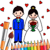 Coloring Wedding Brides and Groom