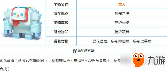 奶块雪人坐骑捕捉技巧 要喂什么食物