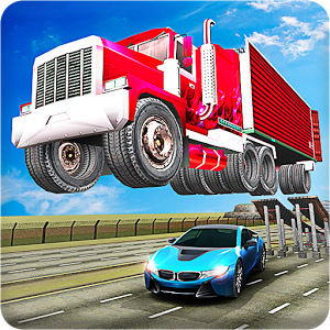 Ramp Truck Trailer Open Doors Car Racing Stunts