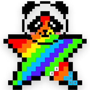 Pixel Art number coloring : pixelpanda coloring