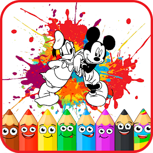 Coloring Mickey And Minnie Character