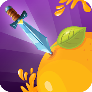 Splashy knife hit: idle knife throw to juicy fruit